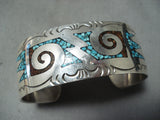 Elaborate Navajo Turquoise Sterling Silver Bracelet Native American-Nativo Arts
