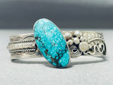 Impressive Vintage Native American Navajo Old Kingman Turquoise Sterling Silver Bracelet-Nativo Arts