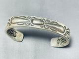 Important Ray Adakai Thick Vintage Native American Navajo Sterling Silver Bracelet-Nativo Arts