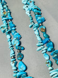 200 Gram Vintage Native American Navajo Turquoise Sterling Silver Necklace-Nativo Arts