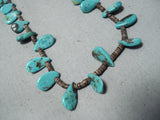 Native American Tears Of Joy Vintage Santo Domingo Turquoise Sterling Silver Necklace-Nativo Arts