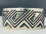 Freddy Douglas Native American Navajo Signed Sterling Silver Bracelet-Nativo Arts