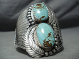 One Of The Best Vintage Native American Navajo #8 Turquoise Sterling Silver Bracelet Old-Nativo Arts