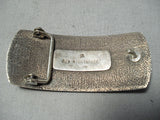 Native American Important Vintage Ben Nighthorse Campbell Heavy Sterling Silver Buckle-Nativo Arts