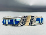 Ervin Haskie Vintage Native American Navajo Lapis Sterling Silver Bracelet-Nativo Arts