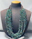 Rye Whitegoat Native American Navajo Turquoise Heishi Green Necklace-Nativo Arts