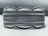 One Of The Coolest Vintage Native American Navajo All Sterling Silver Bracelet-Nativo Arts
