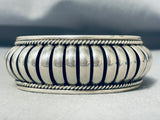 Remarkable Native American Navajo Handmade Basket Sterling Silver Bracelet Marked-Nativo Arts
