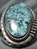 Best Vintage Native American Navajo Blue Warrior Turquoise Sterling Silver Bracelet Old-Nativo Arts