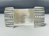 One Of The Most Detailed Hand Stamped Vintage Native American Navajo Sterling Silver Bracelet-Nativo Arts