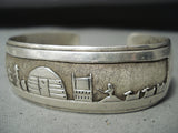 Superb Vintage Native American Navajo Sterling Silver Storyteller Braceleet Signed-Nativo Arts
