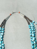 One Of The Most Detailed Ever Vintage Native American Navajo Turquoise Sterling Silver Necklace-Nativo Arts