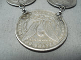 Immense Navajo Native American Sterling Silver Coin Necklace-Nativo Arts