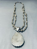 Rare Longer Signed Vintage Native American Navajo Sterling Silver Torpedo Necklace-Nativo Arts
