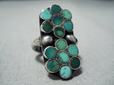 Early 1900's Vintage Native American Zuni Dishta Cerrillos Turquoise Sterling Silver Ring Old-Nativo Arts