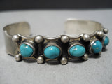 Incredible Vintage Native American Navajo Blue Caeico Lake Turquoise Sterling Silver Bracelet-Nativo Arts