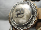 Very Rare Vintage Native American Navajo Whirling Logs Sterling Silver Concho Belt Old-Nativo Arts