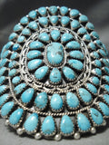 Huge Betsy Nez Vintage Native American Navajo Sky Blue Turquoise Sterling Silver Bracelet-Nativo Arts