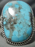 Excellent Vintage Native American Navajo Pilot Mountain Turquoise Sterling Silver Bracelet Old-Nativo Arts
