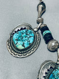 Unique Vintage Native American Navajo Turquoise Heishi Sterling Silver Necklace-Nativo Arts