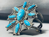 Trujillo Vintage Native American Navajo Turquoise Sun Sterling Silver Bracelet Old-Nativo Arts