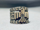 Sunshine Reeves Vintage Native American Navajo Sterling Silver Thunderbird Ring-Nativo Arts