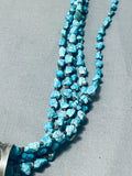 One Of The Most Detailed Ever Vintage Native American Navajo Turquoise Sterling Silver Necklace-Nativo Arts