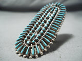 Spectacular Vintage Zuni Turquoise Sterling Silver Ring Native American Old-Nativo Arts