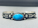 Important Al Jake Native American Navajo Deep Blue Turquoise Sterling Silver Bracelet-Nativo Arts