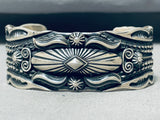 Very Important Vintage Native American Navajo Del Gordan Sterling Silver Concho Bracelet-Nativo Arts
