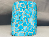 Best Vintage Native American Zuni Turquoise Mosaic Wall Turquoise Sterling Silver Bracelet-Nativo Arts