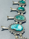 Rare Vintage Native American Navajo Cerrillos Turquoise Sterling Silver Squash Blossom Necklace-Nativo Arts