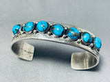 Native American Important Vintage Old Morenci Turquoise Sterling Silver Bracelet-Nativo Arts