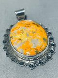Unique San Felipe Honeybee Jasper Sterling Silver Pendant-Nativo Arts