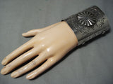 Newsworthy Navajo Sterling Silver W I D E Bracelet Native American-Nativo Arts