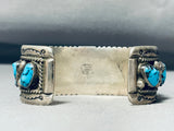 Important Vintage Native American Navajo Tom Moore Turquoise Sterling Silver Bracelet-Nativo Arts