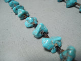 Superior Vintage Native American Navajo Turquoise Sterling Silver Necklace Old-Nativo Arts