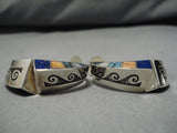 Important Vintage Native American Navajo Earrings- Sterling Silver Lonn Parker Turquoise-Nativo Arts