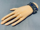 One Of The Best Vintage Native American Navajo Cross Lapis Sterling Silver Bracelet-Nativo Arts