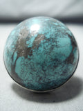 Important Vintage Native American Navajo Domed Turquoise Sterling Silver Ring-Nativo Arts