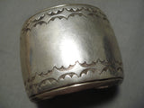 Magnificent Vintage Native American Navajo Sterling Silver Bracelet Old-Nativo Arts