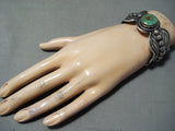 Outstanding Native American Navajo Nativeamerican Carico Lake Turquoise Sterling Silver Bracelet-Nativo Arts