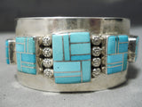 Breathtaking Vintage Native American Navajo Turquoise Sterling Silver Bracelet-Nativo Arts