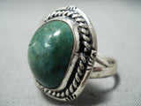 Wonderful Vintage Native American Navajo Cerrillos Turquoise Sterling Silver Ring Old-Nativo Arts