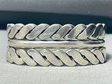 Craziest Rope Vintage Native American Navajo Heavy Handmade Sterling Silver Bracelet-Nativo Arts