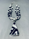 Best Vintage Native American Black And White Sterling Silver Necklace-Nativo Arts