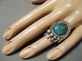 Amazing Vintage Native American Navajo Paw Cerrillos Turquoise Sterling Silver Ring Old-Nativo Arts
