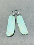 Native American Dazzling Santo Domingo Royston Turquoise Sterling Silver Earrings-Nativo Arts