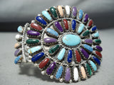 Rare Colorful Vintasge Native American Navajo Turquoise Coral Sterling Silver Bracelet-Nativo Arts