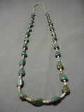 Native American Marvelous Santo Domingo Royston Turquoise Shell Sterling Silver Necklace-Nativo Arts